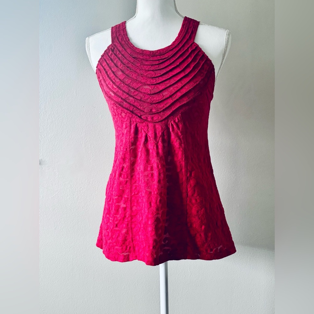 Free People Fuchsia Lace Halter Camisole